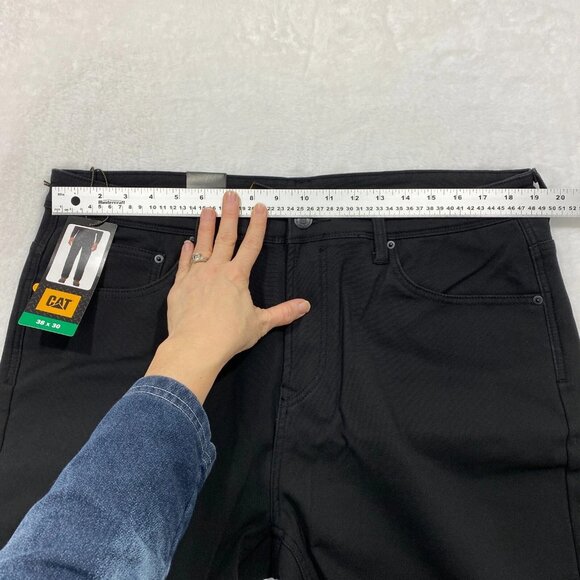 CAT Caterpillar Work Pants Mens 38 x 30 Black Canvas Fleece Lined Insulated - Picture 7 of 11